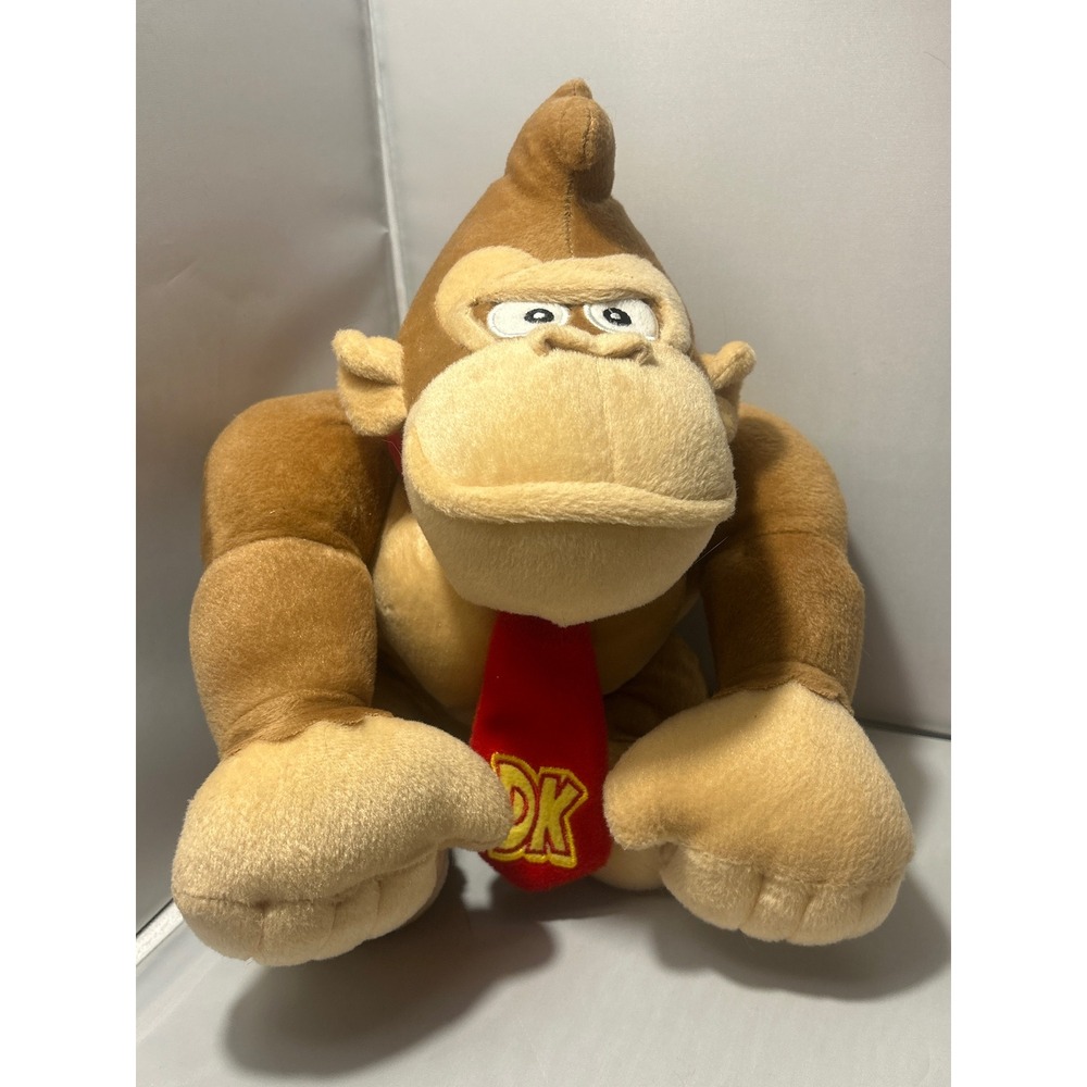 Nintendo Super Mario Donkey Kong Plush 2016 Good Stuff Brown Gorilla Red DK Tie